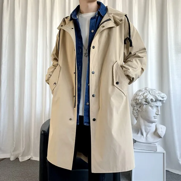 오키컴퍼니 하프트렌치코트 남자 하프기장 겨울 가을 와이드 루즈핏 빅사이즈 웰론 청년 눈길을 끄는 건달패 플라워 프린트