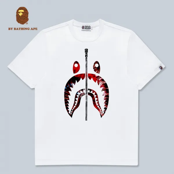 bathing ape 어두 여름 남성 반팔 티 큰 사이즈 潮 와이드 커플 상의 0bape