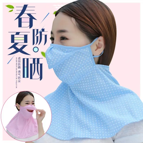 뽕뽕market 봄 계절 얇은 목보호대 배기 입 여성 라이딩 먼지 방지 B타입 라지 난점 오픈
