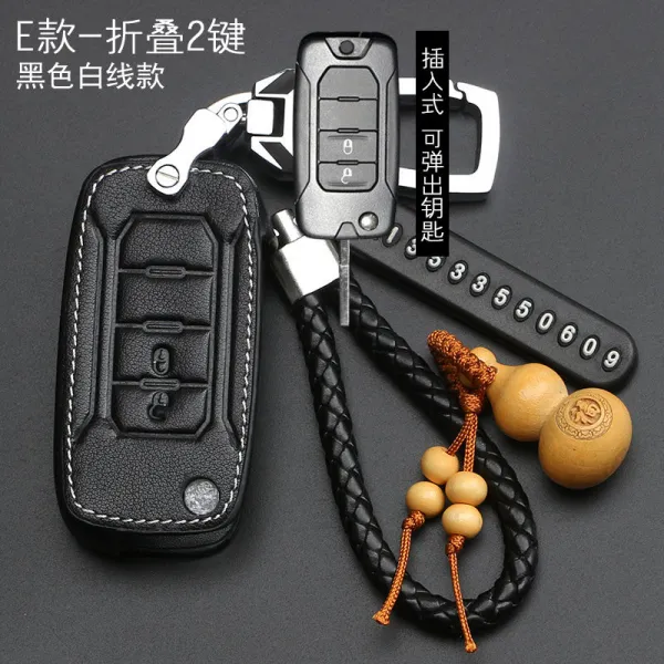 JEEP 지프 리얼가죽 키케이스 반들 1o drawing board type the chief commander 3o, 지프 E타입 -접이식 2건 블랙 백선