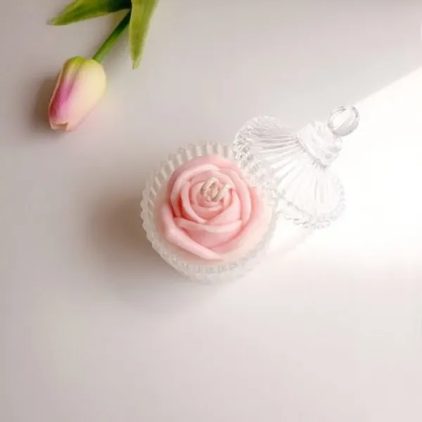 [텐바이텐] 선물 크리스탈 꽃 캔들🌺, 옵션선택, 연분홍,일랑일랑,선물포장(흰 상자)