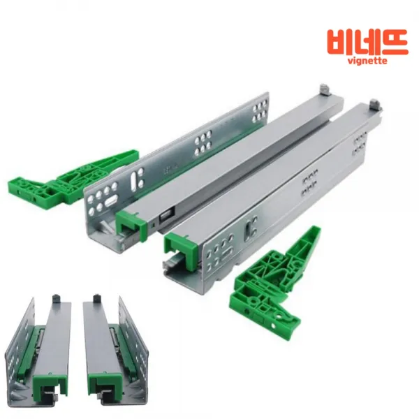 댐핑레일 서랍레일 언더레일 350MM 2P 고하중레일 댐핑레일 슬라이드레일