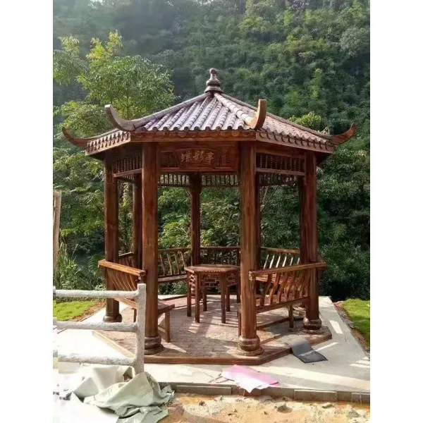 DIPYLON 야외정자 탄화사각정자 방부목 육각정자 야외 포도골정원정원 간이 원목고건물, 팔각 재래식 정자