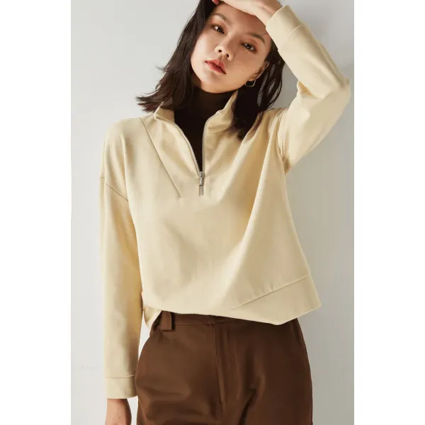 Lzheng21 가을 겨울 새롭다 편안하다 부드럽다 감령 지퍼 칼라 살가려지다 날씬하다 레저 스포츠 맨투맨 코트 여자 13182