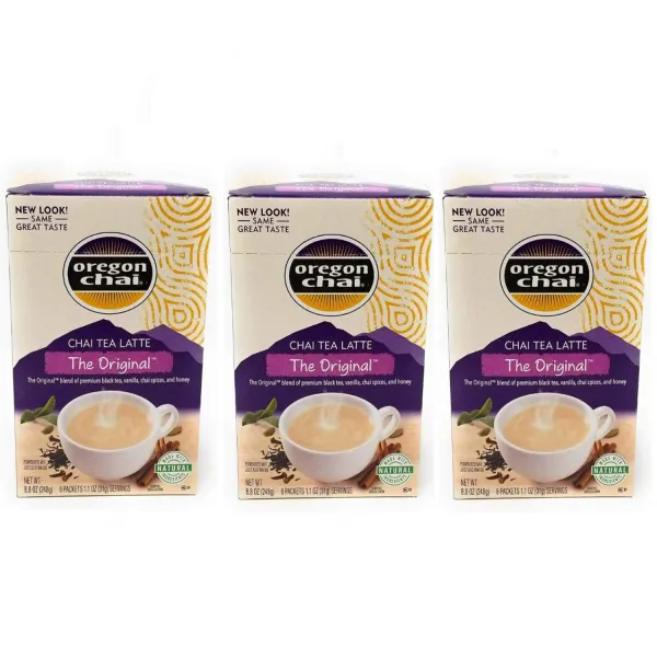 Oregon Chai Original Chai tea latte(차이티 라떼) Mix 3 Pack (3 pack 8개 each) -O, 선택, 상세설명참조