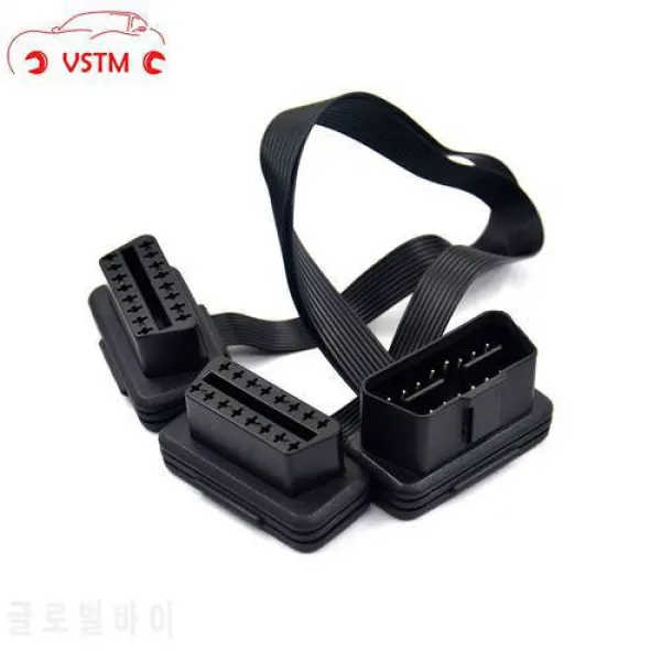 VSTM 플랫 + 얇은 16Pin OBD 2 연장자 OBD2 16 핀 ELM327 남성에게 이중 여