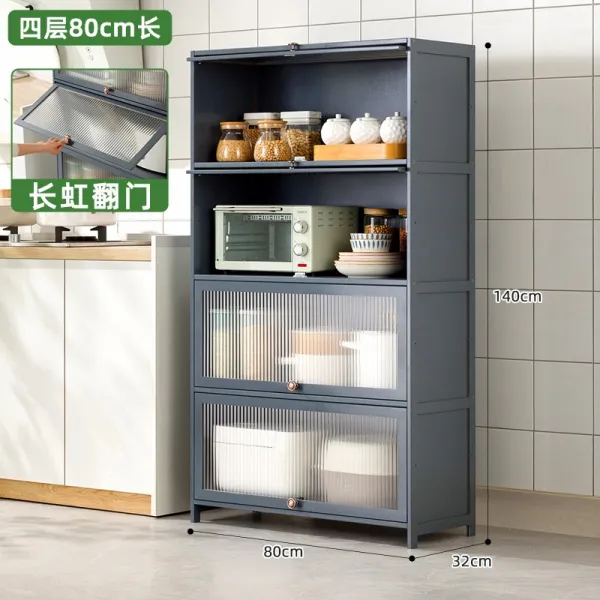 주방용품 주방 수납대 수납 가정용품대전 그릇 캐비닛 전자레인지 양념 다층 스탠드식 T12 무지개 문을 뒤지다 4층 80