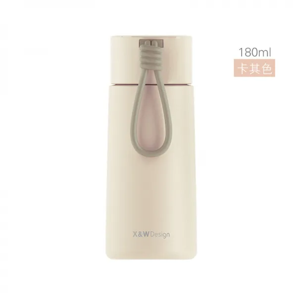 텀블러 ins보온컵 참신한 귀여운 남녀 학생 손이가는 소형 작은휴대 포켓형, T01-X-1093행운 피보험자 보온컵-카키색+컵솔
