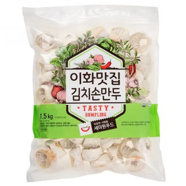 세미원푸드 이화맛집김치손만두 1.5kg, 2팩, 1.5kg, 단일상품