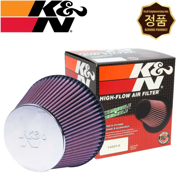 K&N RC-2960 튜닝 흡기 반영구적 인테이크 유니버셜 에어필터 152파이 152mm 메탈 라운드콘, 1개입