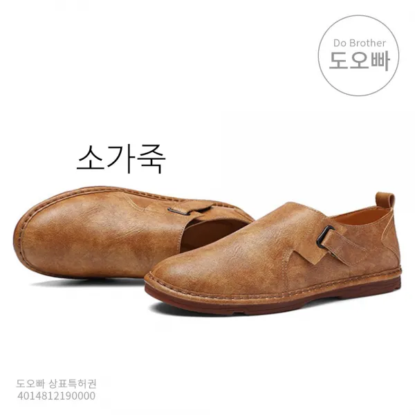 도오빠 남성 소가죽 슬립온 스니커즈 단화 로퍼 남자 신발 가죽 레더 고급 수제화 플랫 드라이빙로퍼 영국 댄디 스타일 신사 심플 캐주얼 모던 남자플랫 컴포트 경량 가죽슬립온 20대 30대 40대 봄 여름 가을 빅사이즈 280 285