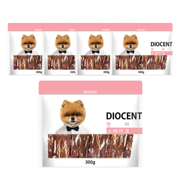 디오센트 원재료100% 안전한간식 300g14종 강아지간식, 1팩, 09_연어 스테이크 300g