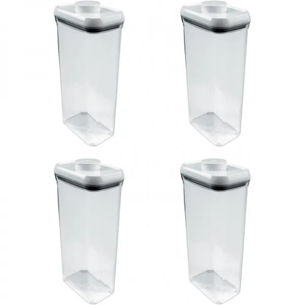 옥소 굿 그립 POP Rectangle 3.4-Quart Storage Container (4 개 세트), 단일옵션