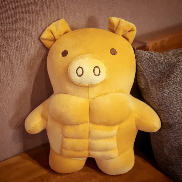 영인시스템 웃기다 맹위를 떨치다 복근 근육 곰돌이 돼지 피규어 독창적 남자 작은사자 인형 x2개, 피부 돼지 고기 돼지 70cm2kg