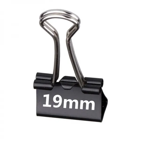 작은창고 블랙 제비꼬리 뒤치다꺼리 문서 바인더 19MM 공급 루스 리프 x12개, 19mm 블랙 겹