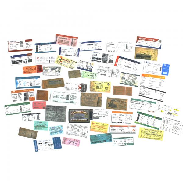 세계각국 항공권 보딩패스 스티커묶음 55장 캐리어 노트북 스티커