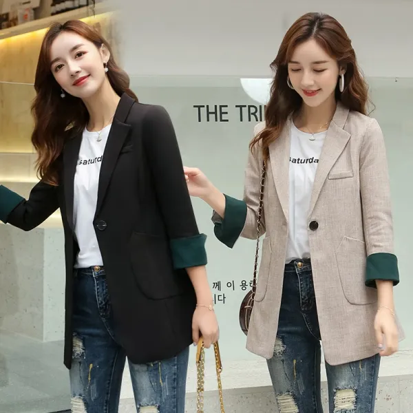 데일리룩 패션 로멘틱한 시티캐주얼 원버튼 정장자켓 캐주얼 일상룩