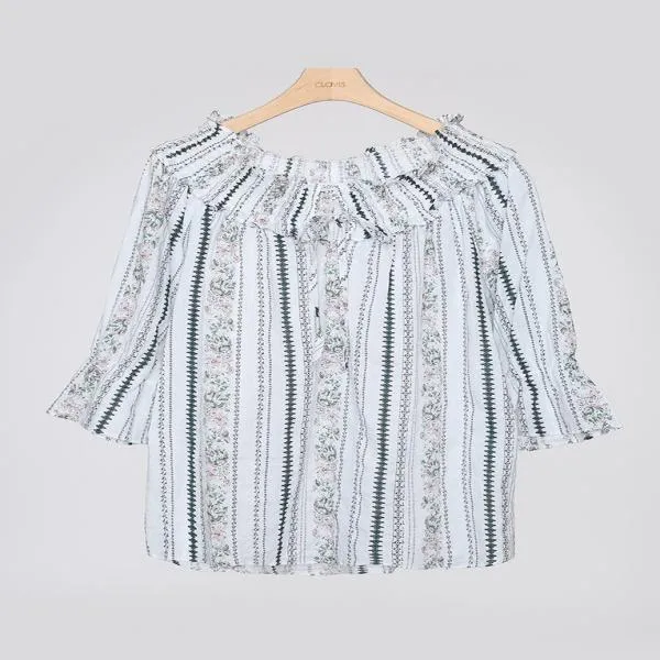  클라비스 넥 스모킹 에스닉 블라우스 2colors Cvbw92512q Cvbw92