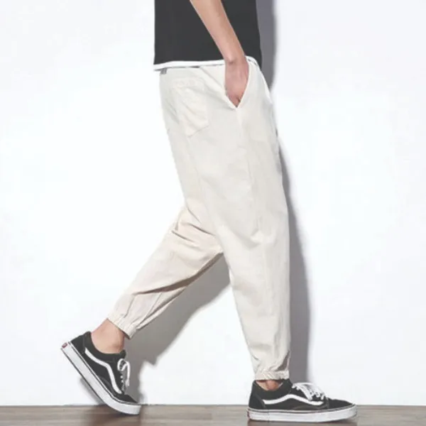 가바바 남성 빅사이즈 린넨 바지 5xl까지 심플한데 예쁜 데일리 밴딩 린넨 바지 G35957