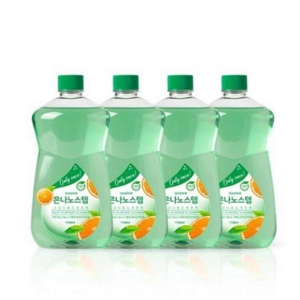 은나노스텝세정제3 [알뜰리필세트] 은나노스텝 시즌3 다용도, 1100ml, 4개