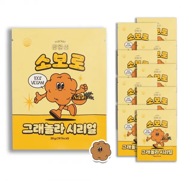 마켓 광합성 소보로 그래놀라 시리얼, 30g, 10봉