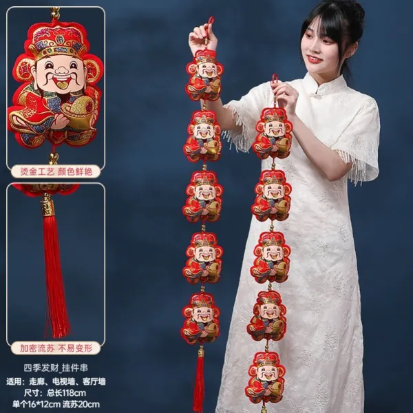 홀더용품 설을 쇠다 완전무결 위 장식품 창문블라인드 호랑이 년 앞 새해 애고추 새집으로 이사하다 걸이용품 4552205783, 사계절 부자가 되다 _재물신 복자 걸
