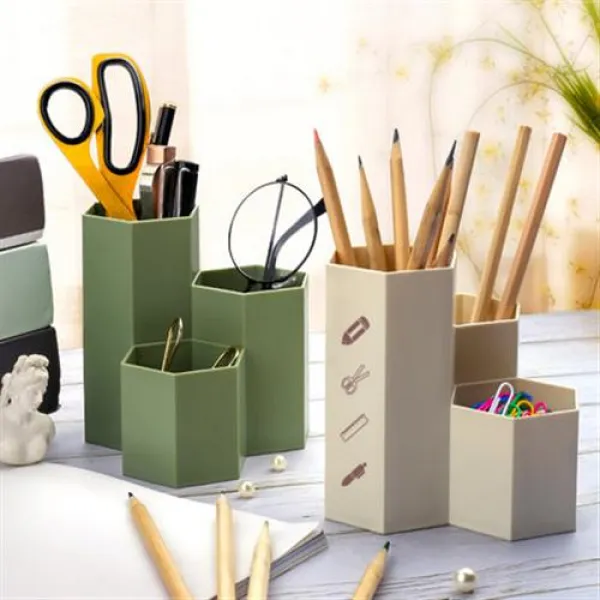 연필꽂이 크로스형 크리에이티브 필통 여 Ins 스타일의 큐트한 문구 테이블 위에 북유럽 한국의 심플 다기능 브러쉬 홀더 투명 대용량 펜 17 2개 무인도증가