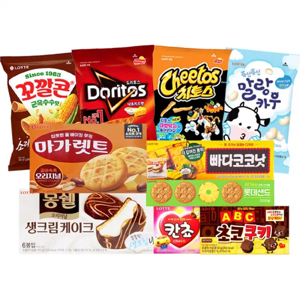 까까나라 롯데 Best Eat Tem 과자세트 10p, 롯데  Best Eat Tem 과자세트 10p