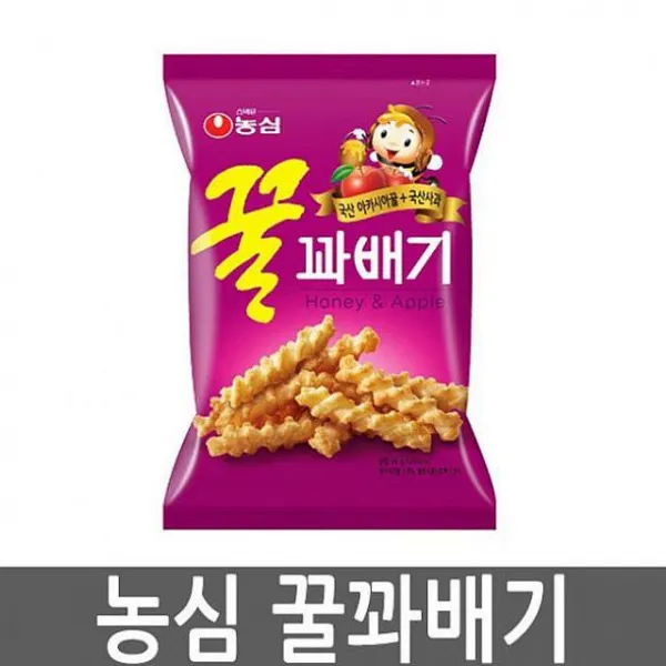 디자인그룹 티에스 농심 대용량 꿀꽈배기 8봉 285g 지퍼백 박스과자 간식 스낵, 1