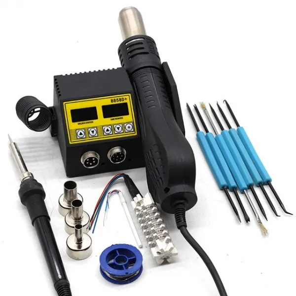 8858D SMD 납땜 역 디지털 표시 장치 BGA 재생산 납땜 역 열기 총 전기 납땜 인두는 8858 8586 858를 격상, 03 C