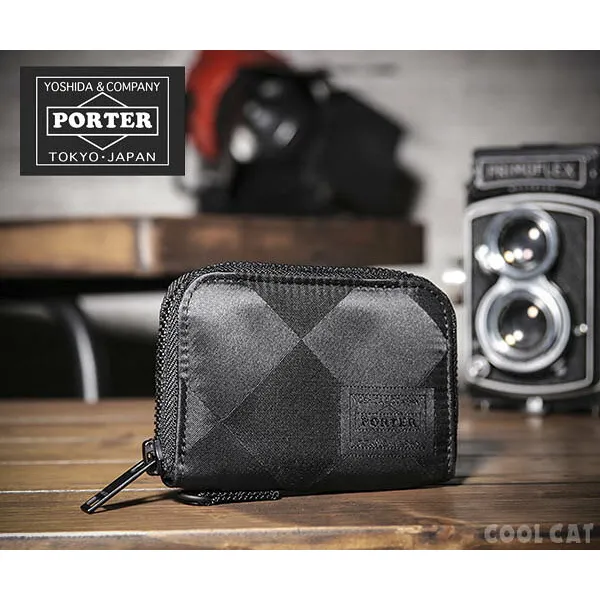 휴대용 지프 코 인 & 카드 케이스 886 - 16144 모양 의 블랙 지밭 가방 porter | 지갑 남자 지갑 남자 생일 선물 40 대 지갑 브랜드 코 인 박스 미니 지갑 카드 도 들 어 갈 수 있 는 남자친구