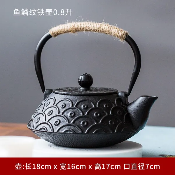 cpmteaset 키친웨어 주방인테리어 차 주전자 34147562, 물고기비늘 무늬 쇠 주전자 08올라