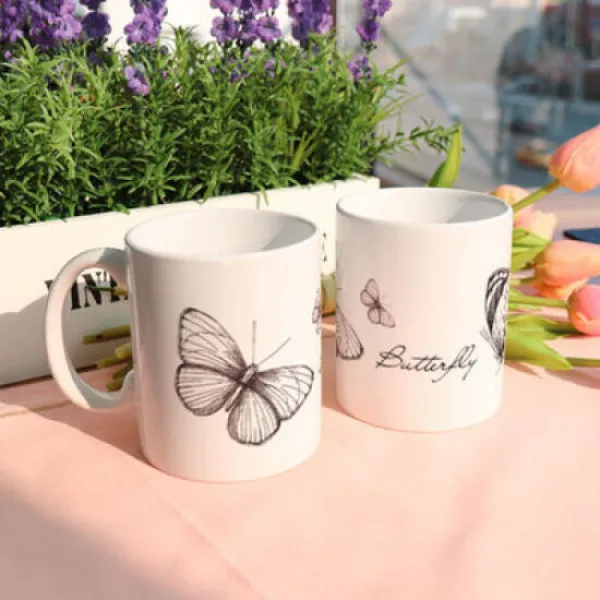 아트박스/꾸밈 Tk382 디자인머그컵2p 버터플라이 본품