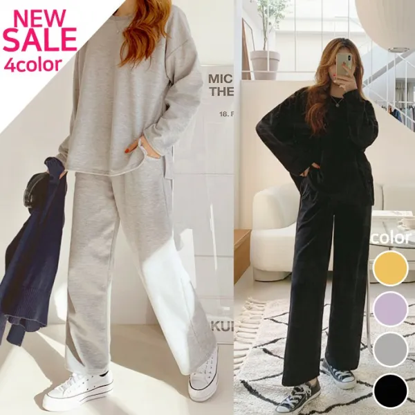  세트가격!/번개배송 온더리버 114813 프리 데일리 맨투맨 트레이닝 세트 간절기 운동복 홈웨어 집콕룩 봄 간절기 여자 여성