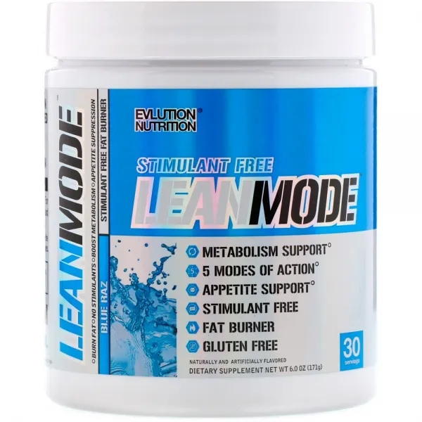 EVLution Nutrition 린모드 자극제 없는 팻 버너 블루 라즈 6.0oz(171g), 수량