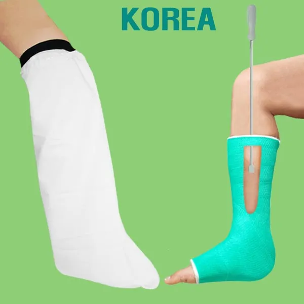 헬스데이 기브스방수커버 샤워 목욕 깁스 긁개 방수팩, 깁스방수커버 다리L70 + 깁스긁개, 1개