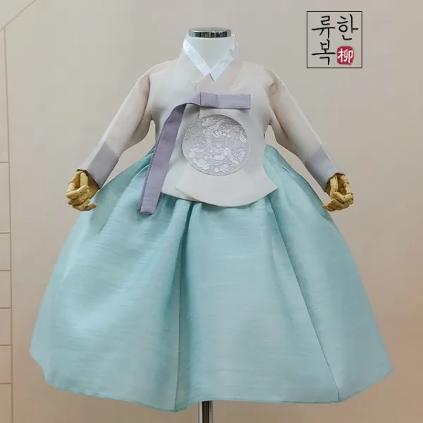 류한복 여아한복 운솔하늘베이지당의 백일가능_1세(돌복)부터 15세까지 아동한복 한복 세트