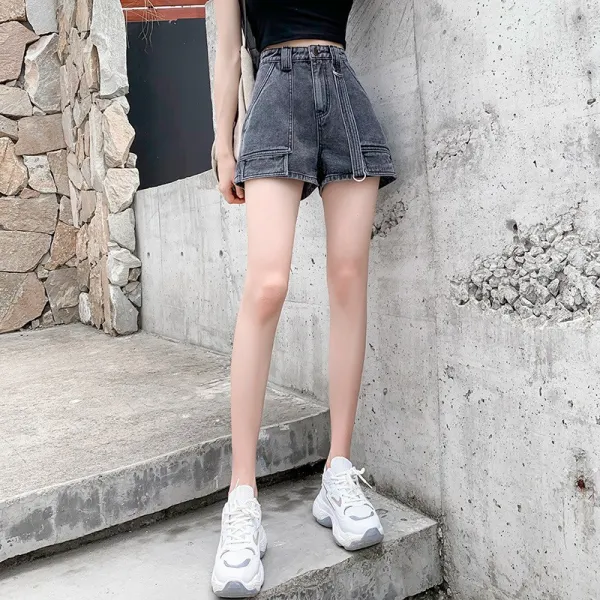 봄여름신상여 하이웨이스트 슬림 데님 반바지 패션 이너 캐주얼 팬츠
