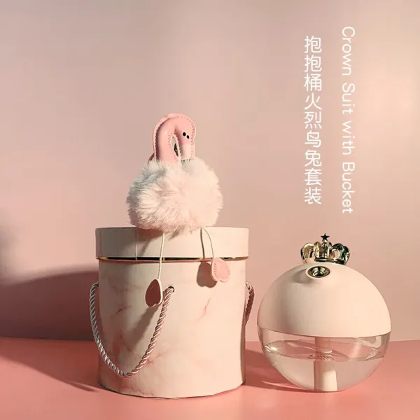 생일 선물 여자 실 용 으로 보 내 규방 꿀 소녀 마음 잡화점 특히 정교 하 다 창의 적 인 새해 발 렌 타인 데 이 여자친 구 선물 프 리 허 그 + PU 홍학 + 핑크 왕관