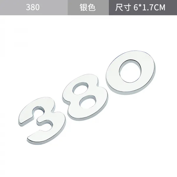 폴크스바겐 관 380 330 280 230tsi Vr6 문자 줄임표 포스트 카뷰레터 입체 마크 카 끝 380실버