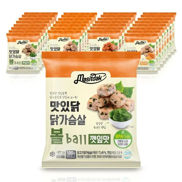 맛있닭 닭가슴살볼 혼합구성, 30팩, 100g