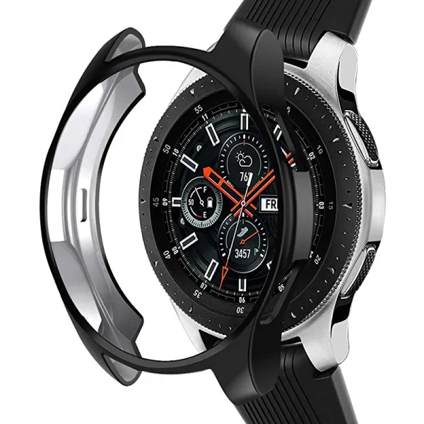 케이스 호환성 삼성 갤럭시 워치 46mm NaHai TPU 슬림 도금 케이스 충격 증명 커버 갤럭시 워치 46mm SM R800 스마트워치 블랙용 보호 범퍼 쉘 전체, 상세페이지 참조, 상세페이지 참조