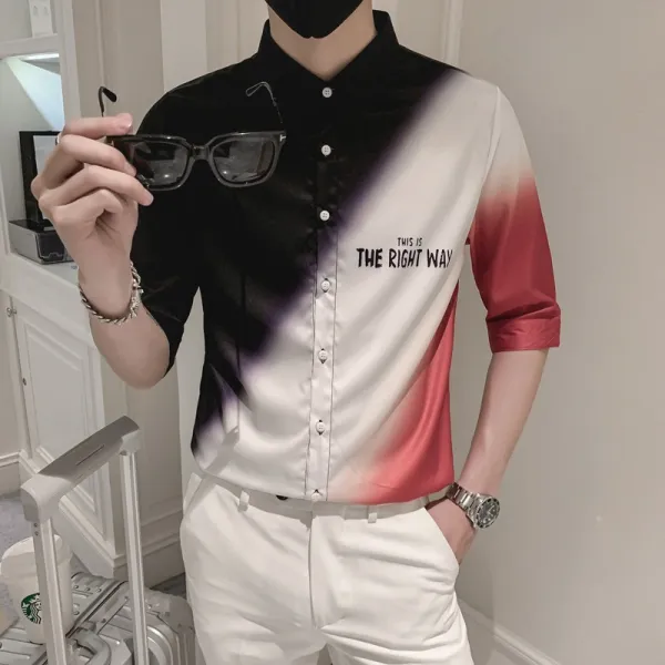 다웅상점 남자여름남방 드랜드 개성 미들 남성 건달 멋지다 상의