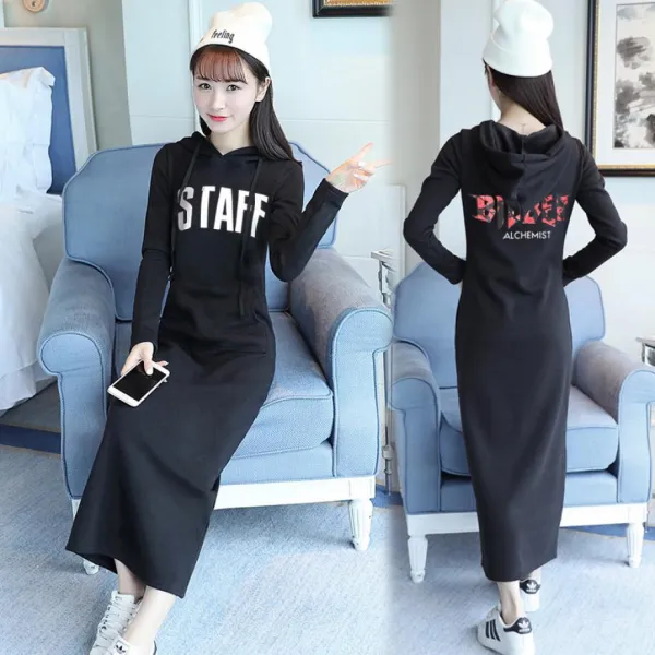 엘림패션 여성 겨울 후드 원피스