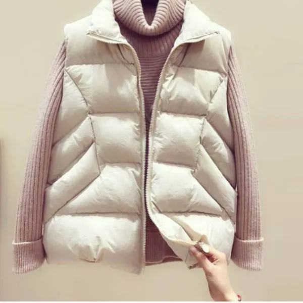 가바바 여자 겨울 숏조끼패딩 평범한 스타일에도 잘 어울리는 무난한 데일리 패딩조끼 G40290