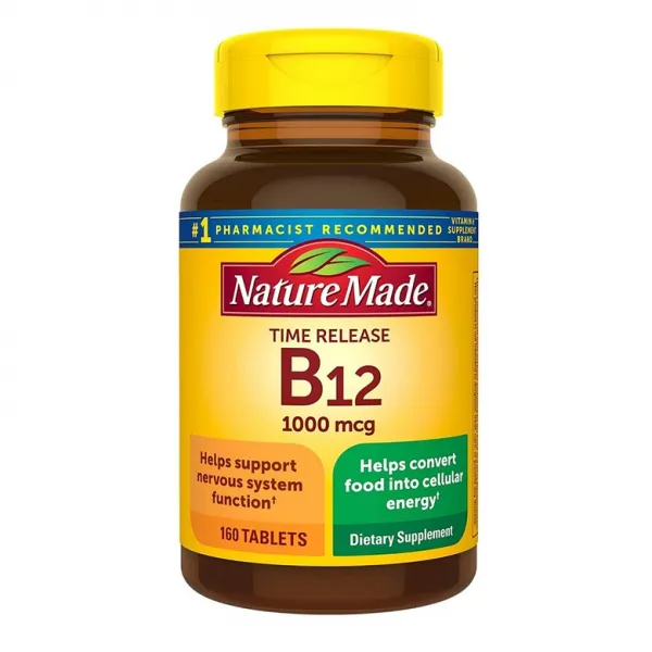 Nature Made 네이쳐메이드 비타민B12 시아노코발라민 1000mcg 160정 악성빈혈 브레인포그, 1mg, 2개