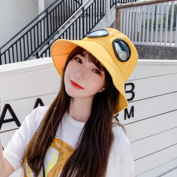 위파인더 조종사 모자 안경 일본 어부들이 소수파에도 어울리는 자외선 차단 햇빛 가리개판 길거리 패션 피플들. 남 버킷햇 모자