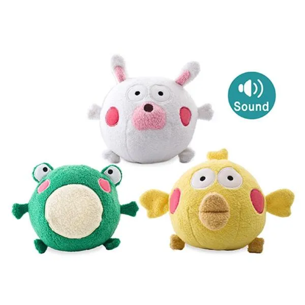 Gdj2379 동물세트 흔들면 소리가 나는 통통공 3종1set 헝겊교구/공/동물/통통공