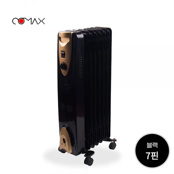 코멕스 CM-7BR 7핀 전기라디에이터 방열기 히터 난로 1500W 블랙, 7핀 라디에이터 블랙