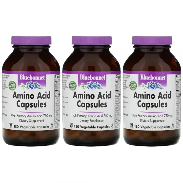 블루보넷 아미노산 캡슐 3000mg 복합체 베지캡슐 180정 글루탐산 트립토판 3개, 1개, 기본